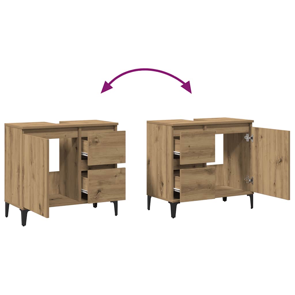 Sink Cabinet Artisan Oak 65x33x60 cm Engineered Wood