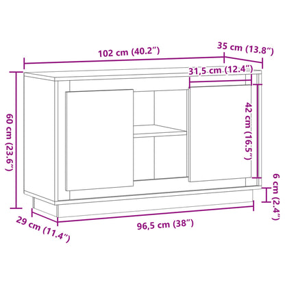 Sideboard Old Wood 102x35x60 cm Engineered Wood