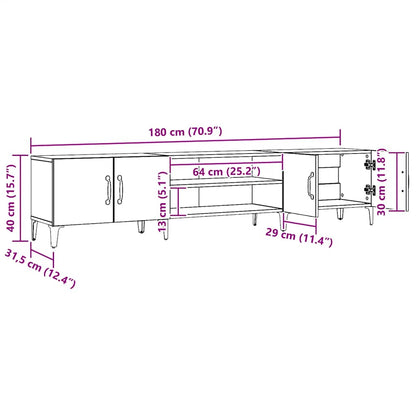 TV Cabinet Artisian Oak 180x31.5x40 cm Engineered Wood