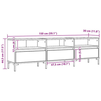 TV Cabinet Artisan Oak 150x30x44.5 cm Engineered Wood
