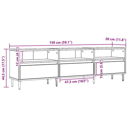 TV Cabinet Artisan Oak 150x30x44.5 cm Engineered Wood