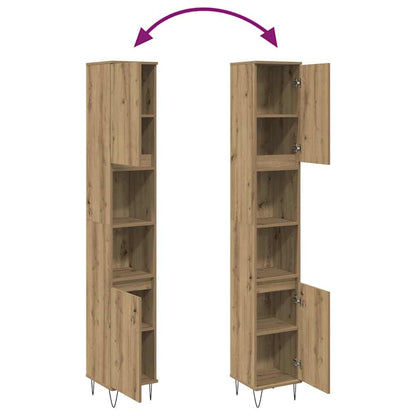 Bathroom Cabinet Artisan Oak 30x30x190 cm Engineered Wood