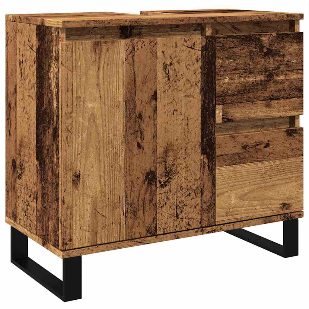 Bathroom Sink Cabinet | Old wood | Engineered Wood, Iron