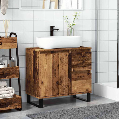 Bathroom Sink Cabinet | Old wood | Engineered Wood, Iron