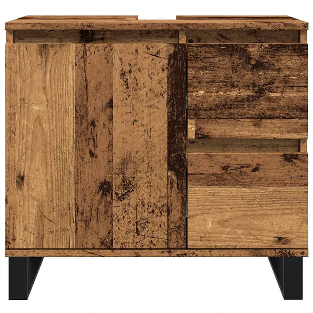 Bathroom Sink Cabinet | Old wood | Engineered Wood, Iron