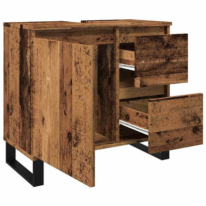 Bathroom Sink Cabinet | Old wood | Engineered Wood, Iron