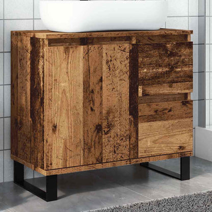 Bathroom Sink Cabinet | Old wood | Engineered Wood, Iron