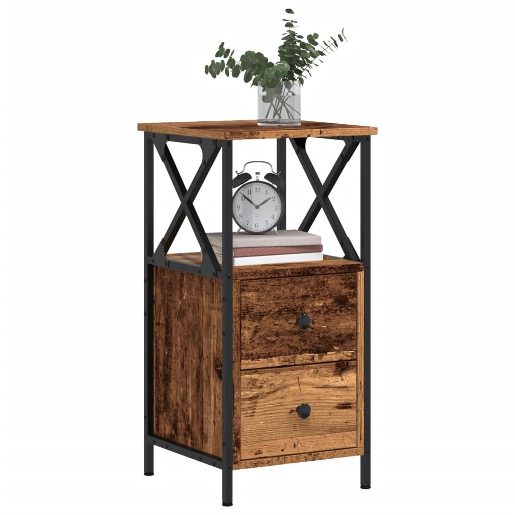 Bedside Cabinets 2 pcs Old Wood 34x35,5x70 cm Engineered Wood