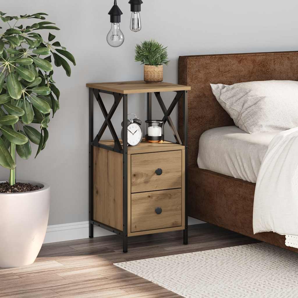 Bedside Cabinet Artisan Oak 34x35.5x70 cm Engineered Wood
