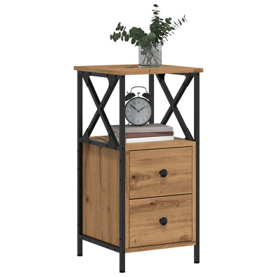 Bedside Cabinet Artisan Oak 34x35.5x70 cm Engineered Wood