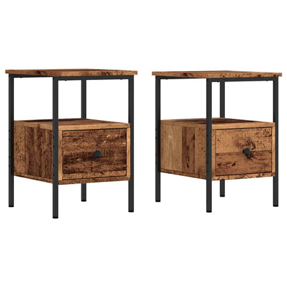 Bedside Cabinets 2 pcs Old Wood 34x36x50 cm Engineered Wood