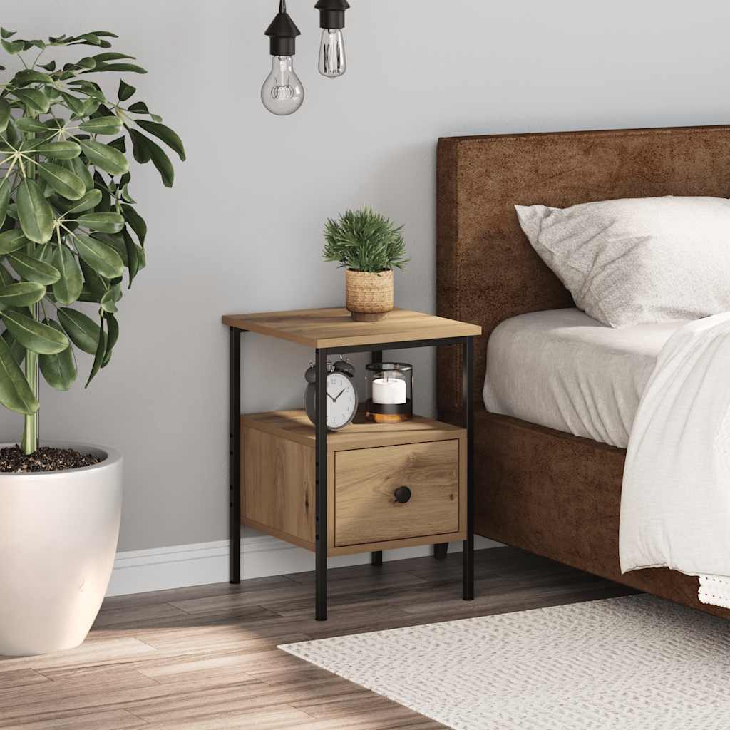 Bedside Cabinet Artisan Oak 34x36x50 cm Engineered Wood