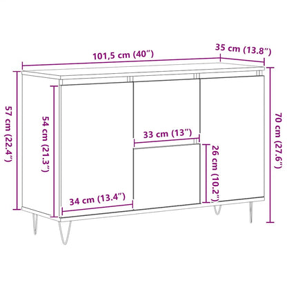 Sideboard Old Wood 101.5x35x70 cm Engineered Wood