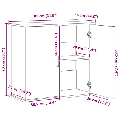 Aquarium Stand Old Wood 81x36x73 cm Engineered Wood