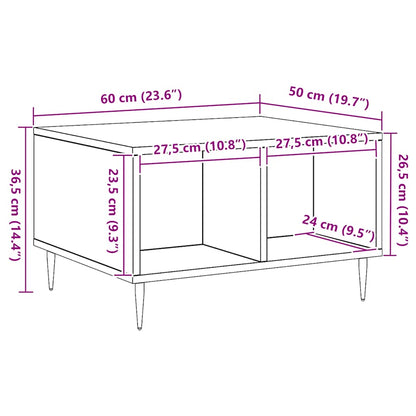 Coffee Table Artisan Oak 60x50x36.5 cm Engineered Wood