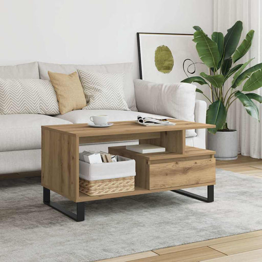 Coffee Table Artisan Oak 90x49x45 cm Engineered Wood