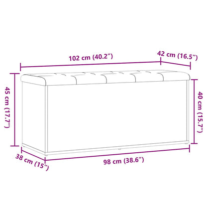 Storage Bench Old Wood 102x42x45 cm Engineered Wood