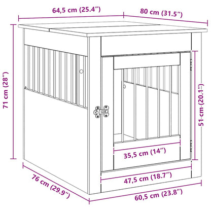 Dog Crate Furniture Artisan Oak 64.5x80x71 cm Engineered Wood