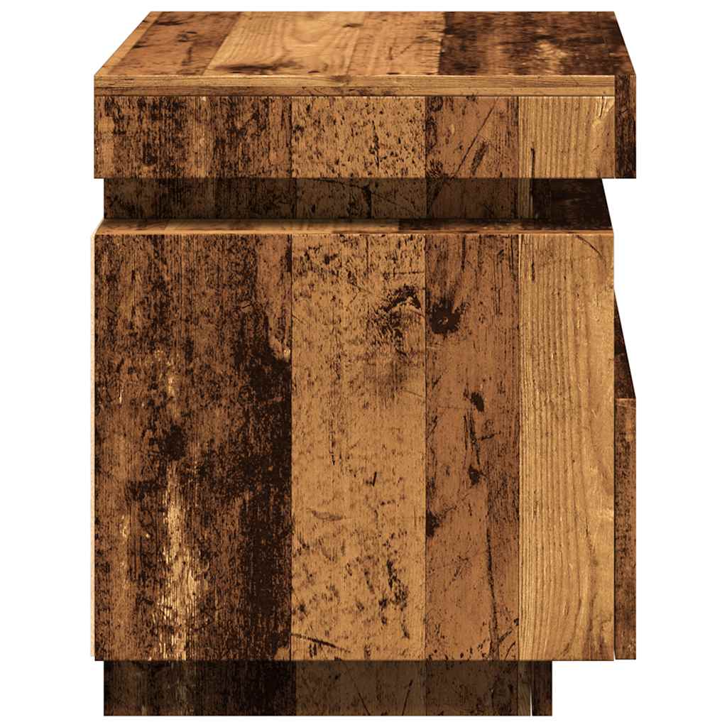 Bedside Cabinets with LED Lights 2 pcs Old Wood 40x39x48.5 cm