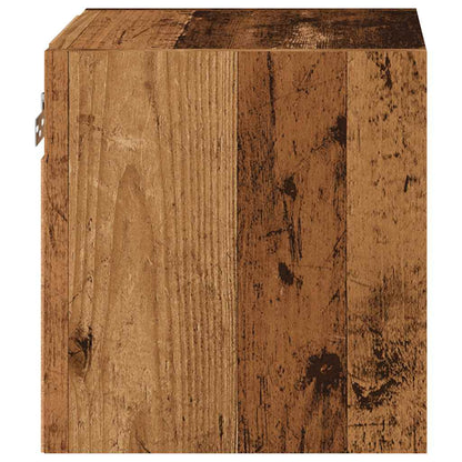 TV Wall Cabinet with LED Lights Old Wood 30x28.5x30 cm