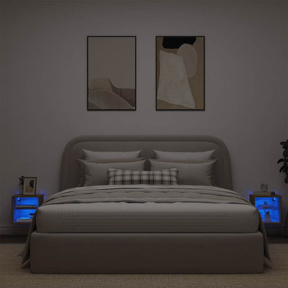 TV Wall Cabinets with LED Lights 2 pcs Artisan Oak 30x28.5x30 cm