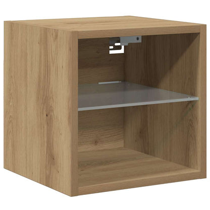 TV Wall Cabinets with LED Lights 2 pcs Artisan Oak 30x28.5x30 cm
