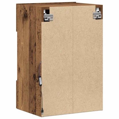 Wall Cabinets with LED Lights for TV 2 pcs Old Wood 40x30x60,5 cm