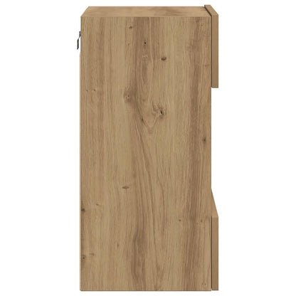 Wall Cabinets with LED Lights for TV 2 pcs Artisan Oak 40x30x60,5 cm