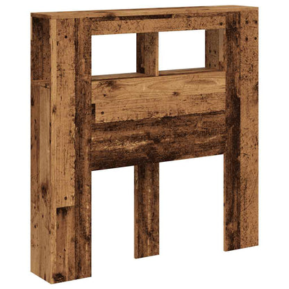LED Headboard Old Wood 100x18,5x103,5 cm Engineered Wood