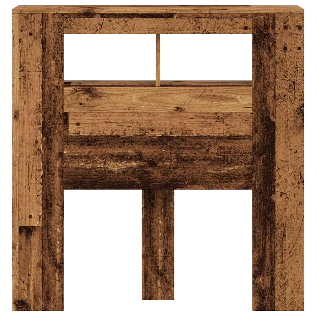 LED Headboard Old Wood 100x18,5x103,5 cm Engineered Wood