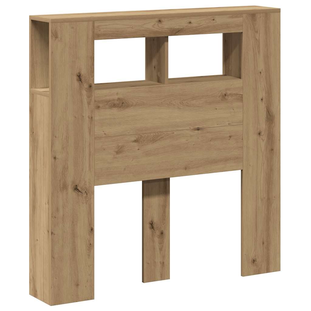 LED Headboard Artisan Oak 100x18,5x103,5 cm Engineered Wood