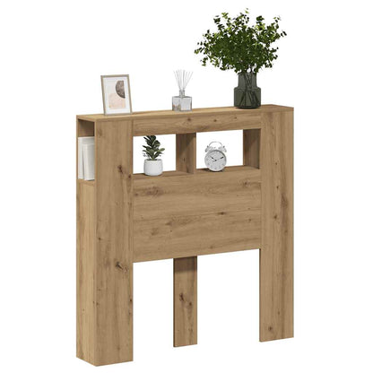 LED Headboard Artisan Oak 100x18,5x103,5 cm Engineered Wood