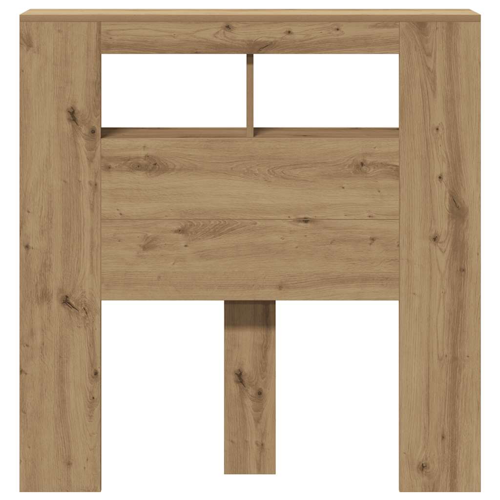 LED Headboard Artisan Oak 100x18,5x103,5 cm Engineered Wood