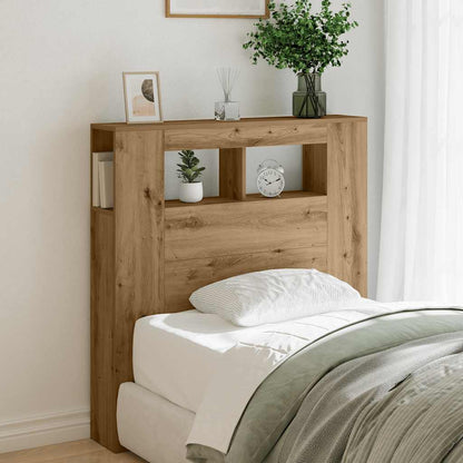 LED Headboard Artisan Oak 100x18,5x103,5 cm Engineered Wood