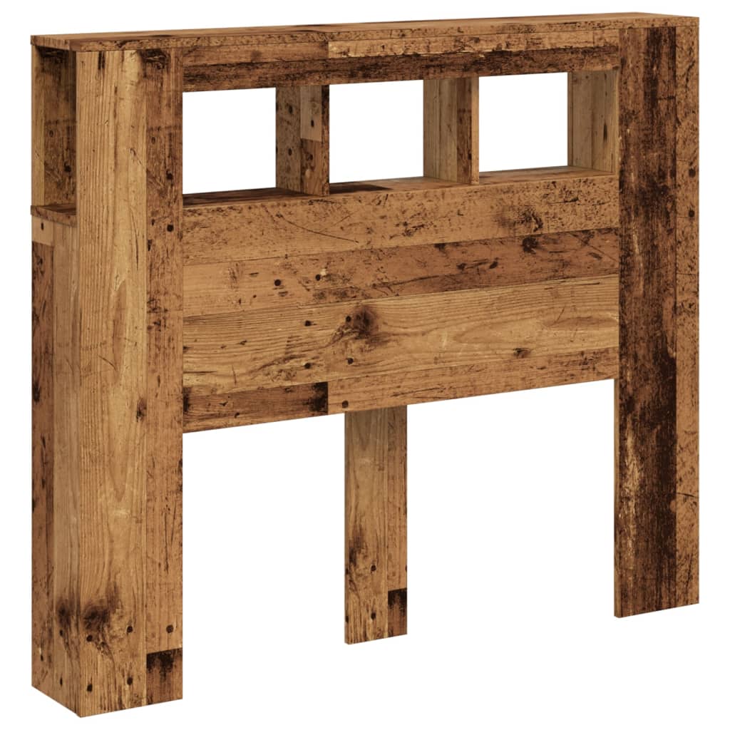LED Headboard Old Wood 120x18,5x103,5 cm Engineered Wood