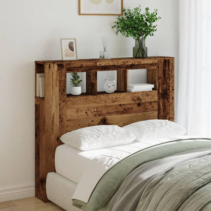 LED Headboard Old Wood 120x18,5x103,5 cm Engineered Wood