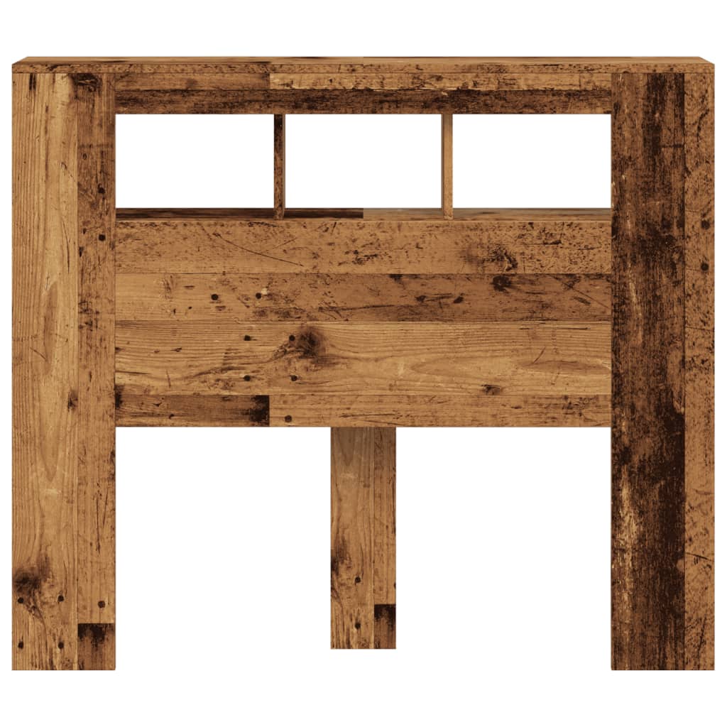 LED Headboard Old Wood 120x18,5x103,5 cm Engineered Wood