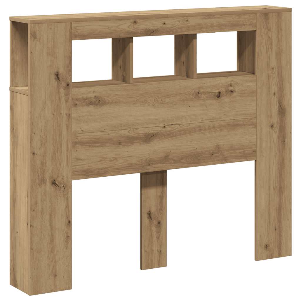 LED Headboard Artisan Oak 120x18,5x103,5 cm Engineered Wood
