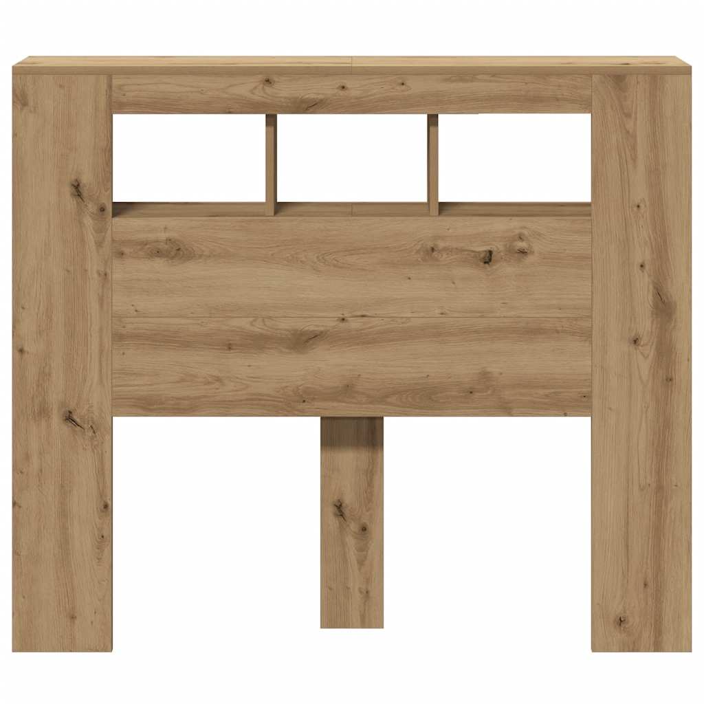 LED Headboard Artisan Oak 120x18,5x103,5 cm Engineered Wood