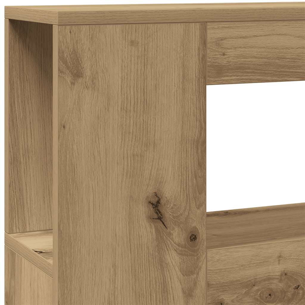 LED Headboard Artisan Oak 120x18,5x103,5 cm Engineered Wood