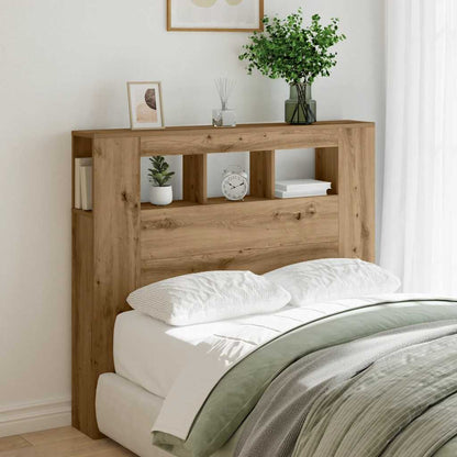LED Headboard Artisan Oak 120x18,5x103,5 cm Engineered Wood