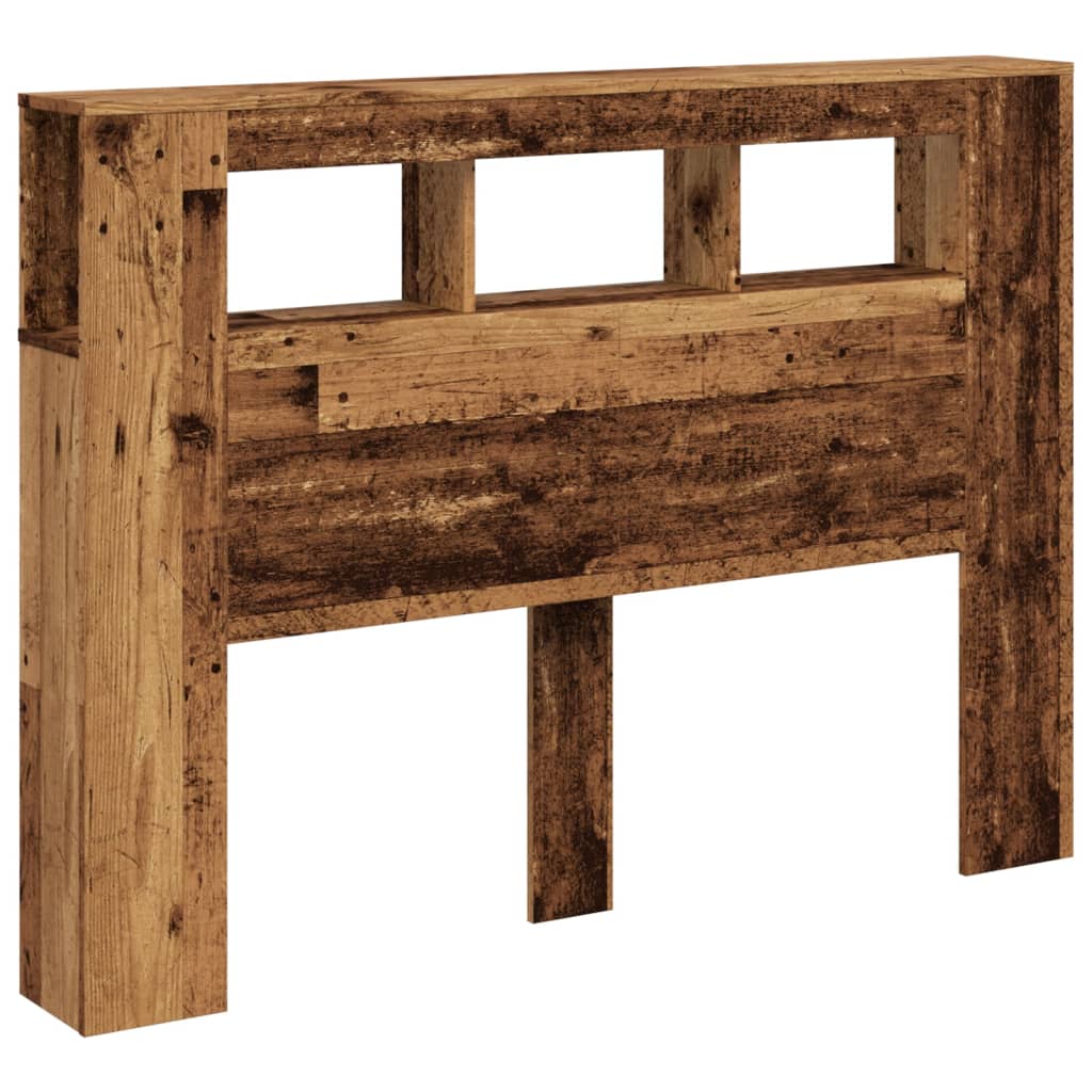 LED Headboard Old Wood 140x18,5x103,5 cm Engineered Wood
