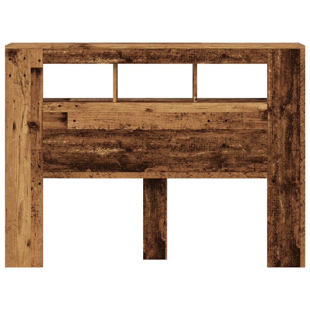 LED Headboard Old Wood 140x18,5x103,5 cm Engineered Wood