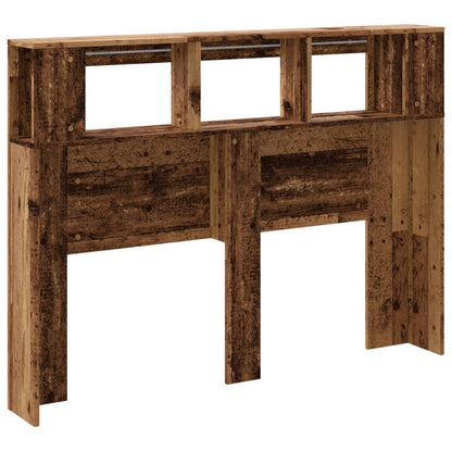 LED Headboard Old Wood 140x18,5x103,5 cm Engineered Wood
