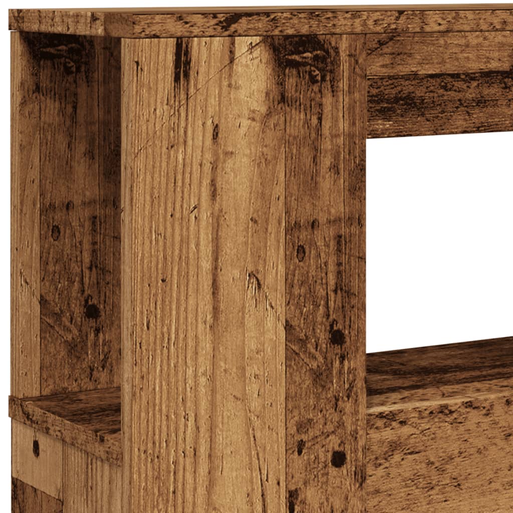 LED Headboard Old Wood 140x18,5x103,5 cm Engineered Wood