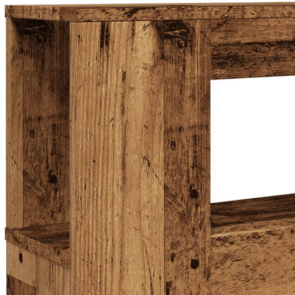 LED Headboard Old Wood 140x18,5x103,5 cm Engineered Wood
