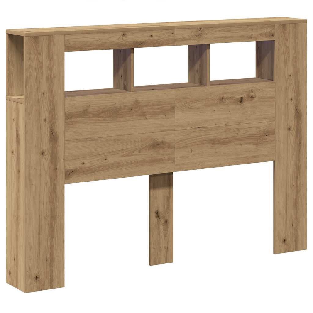 LED Headboard Artisan Oak 140x18,5x103,5 cm Engineered Wood