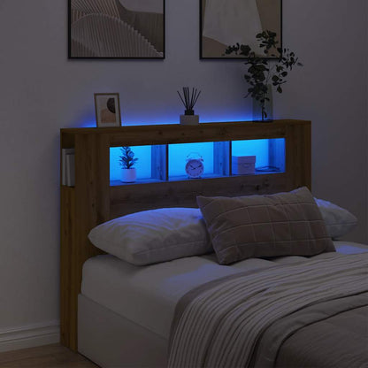LED Headboard Artisan Oak 140x18,5x103,5 cm Engineered Wood