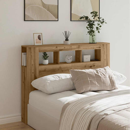 LED Headboard Artisan Oak 140x18,5x103,5 cm Engineered Wood