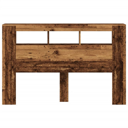 LED Headboard Old Wood 160x18,5x103,5 cm Engineered Wood